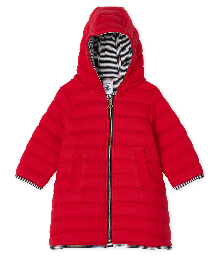 Manteau en tubique matelass&eacute; b&eacute;b&eacute; fille rouge