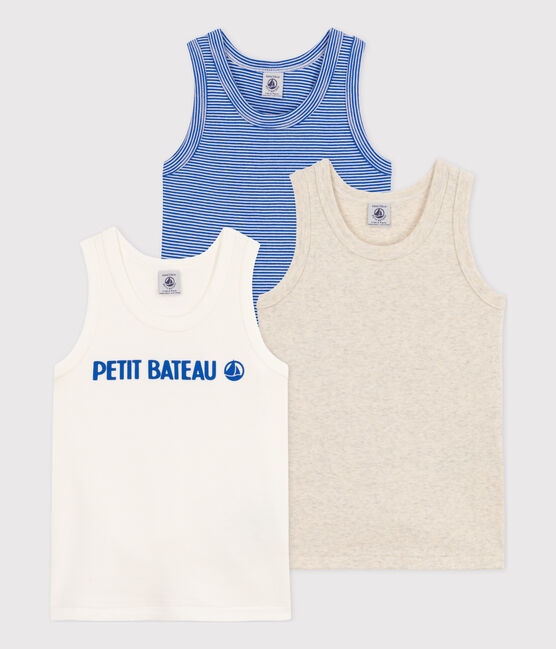 Lot de 3 débardeurs Petit Bateau en coton petit garçon variante 1