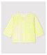 Blouse à rayures jaunes bébé en popeline de coton biologique