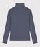 Sous-pull femme l'iconique en coton bleu SMOKING/blanc MARSHMALLOW