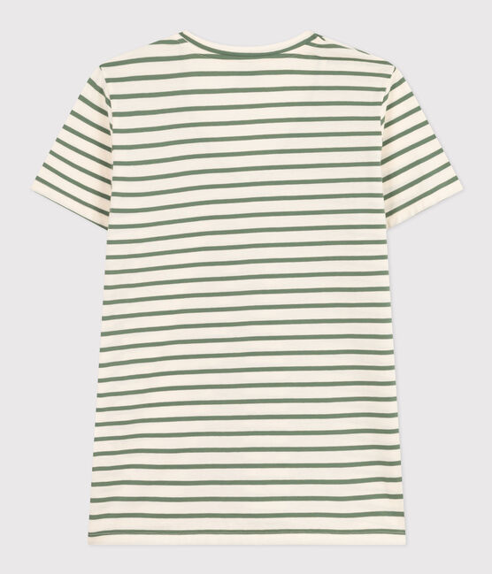 Tee-shirt Le Droit col V en coton rayé femme AVALANCHE/ CROCO
