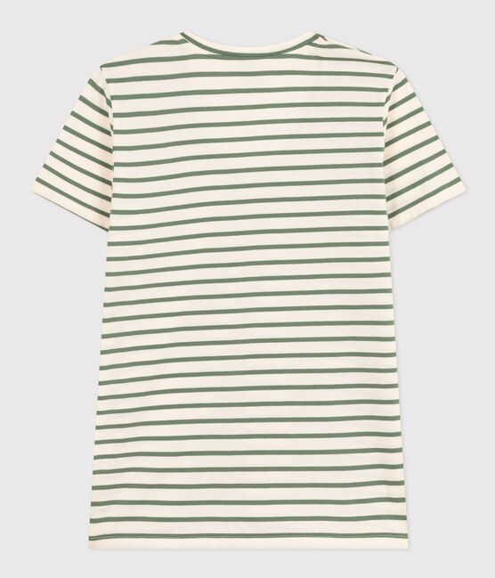 Tee-shirt Le Droit col V en coton rayé femme AVALANCHE/ CROCO