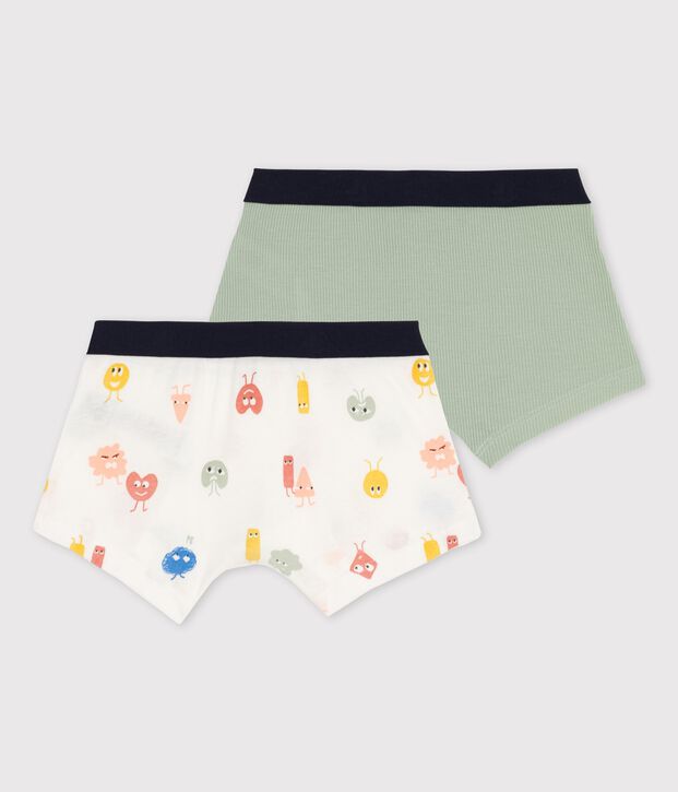 Lot de 2 boxers petit gar&ccedil;on &eacute;motions en coton et lyocell multicouleur