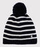 Bonnet enfant garçon-fille bleu SMOKING/blanc MARSHMALLOW