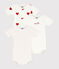 Lot de 3 bodies cœur rouge manches courtes bébé en coton variante 1