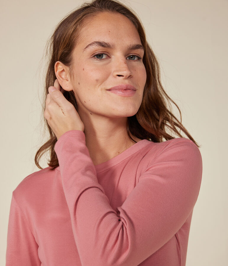Tee-shirt L'ICONIQUE col rond en coton Femme rose ROSEWOOD