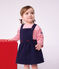 Robe b&eacute;b&eacute; en coton sans manches et broderies c&oelig;urs bleu marine