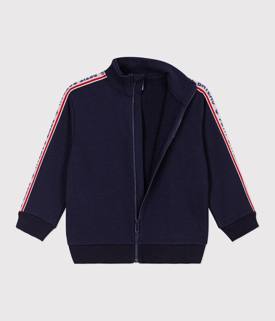 Sweatshirt zippé enfant en coton bleu SMOKING