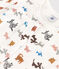 Pyjama manches courtes en coton enfant blanc MARSHMALLOW/blanc MULTICO