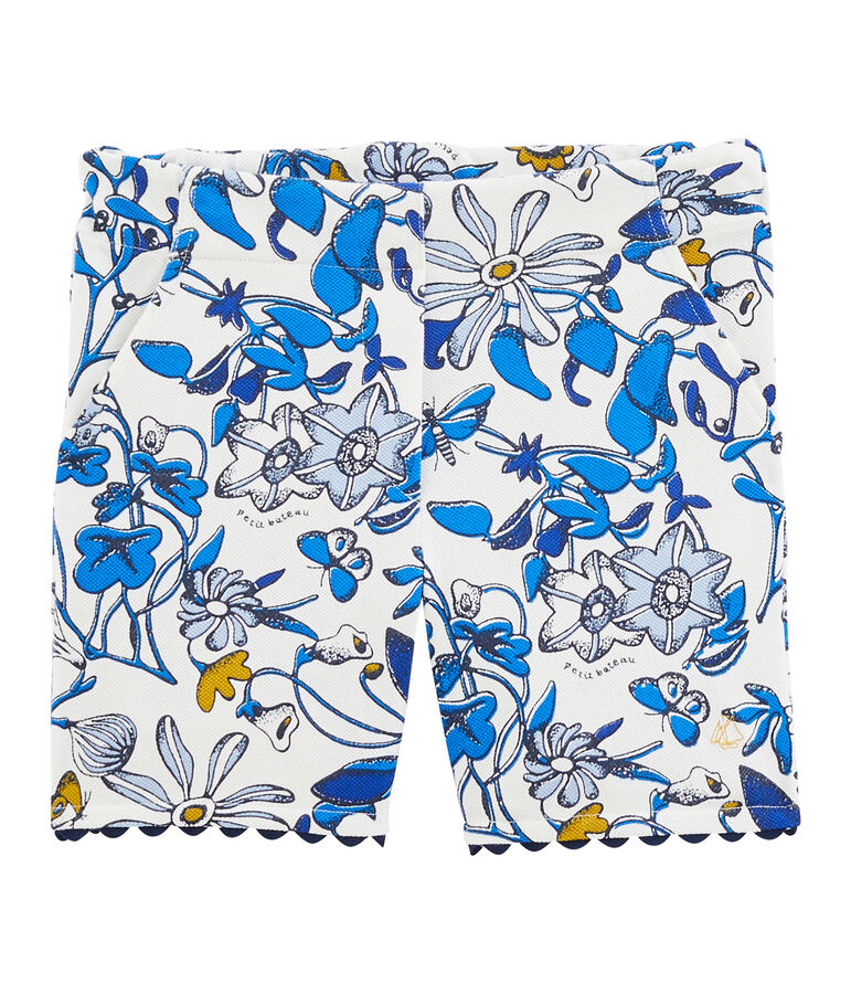 Bermuda enfant fille blanc MARSHMALLOW/blanc MULTICO