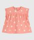Blouse bébé en coton manches courtes, imprimé soleils