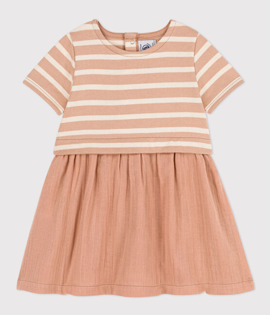 Robe manches courtes bébé bi-matière VINTAGE/ AVALANCHE