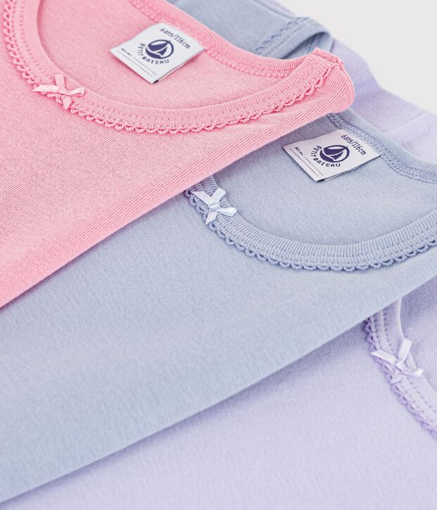 Lot de tee-shirts enfant en coton manches courtes unis multicouleur