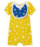 Combicourt bébé garçon en côte jaune HONEY/blanc MARSHMALLOW CN