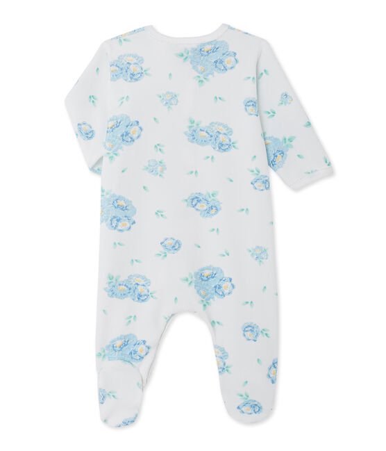 Dors bien bébé fille en velours imprimé blanc LAIT/bleu BLEU/ MULTICO