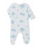 Dors bien bébé fille en velours imprimé blanc LAIT/bleu BLEU/ MULTICO