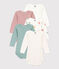 Lot de 5 bodies manches longues coeurs bébé en coton variante 1