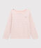 Marinière en jersey enfant fille rose MINOIS/ ARGENT