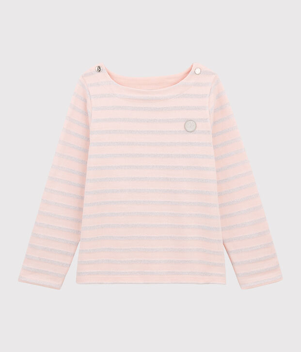 Marini&egrave;re en jersey enfant fille rose/gris