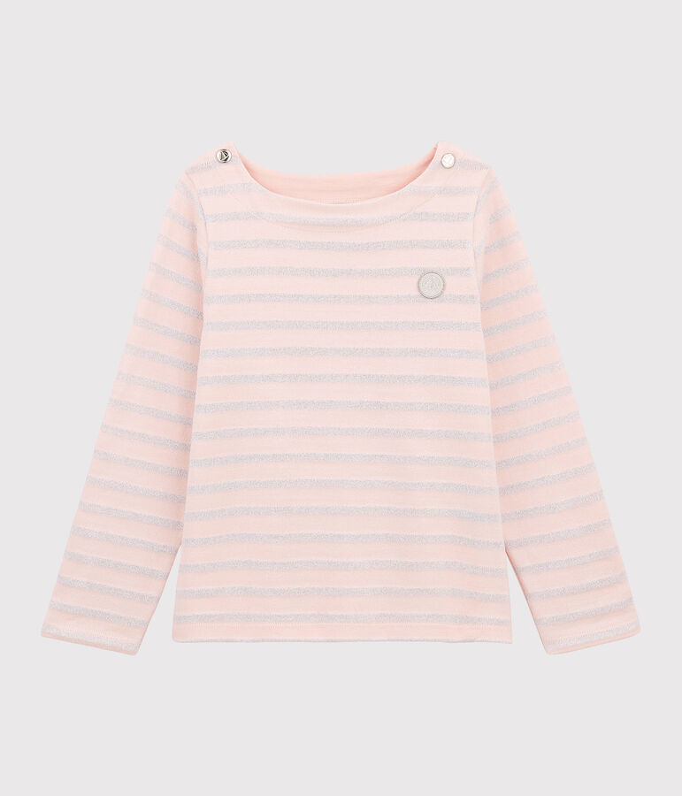 Marini&egrave;re en jersey enfant fille rose MINOIS/ ARGENT