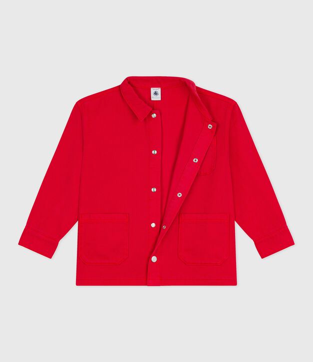 Veste enfant en coton unie rouge