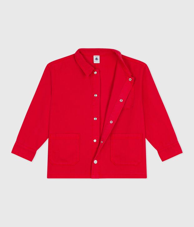 Veste enfant en coton unie rouge