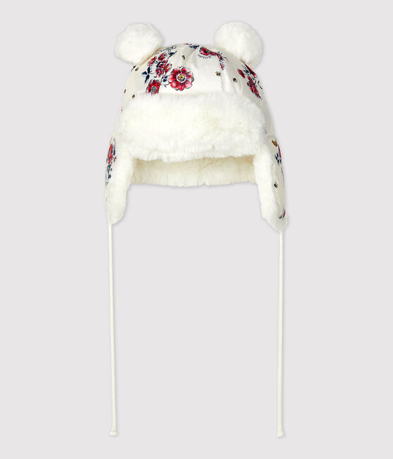 Chapka imperméable bébé. blanc MARSHMALLOW/blanc MULTICO