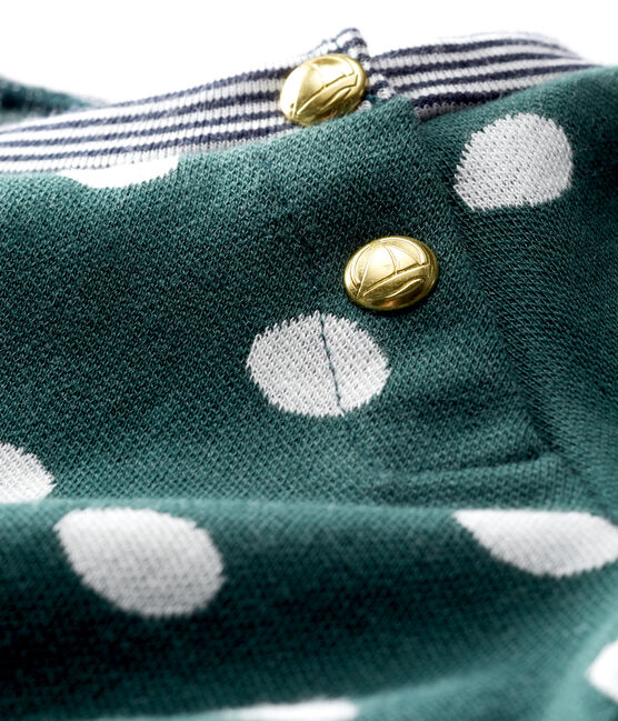Blouse manches longues bébé fille imprimée vert SOUSBOIS/blanc MARSHMALLOW
