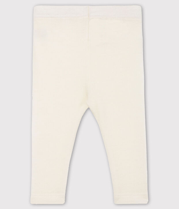 Cale&ccedil;on b&eacute;b&eacute; en laine et coton blanc