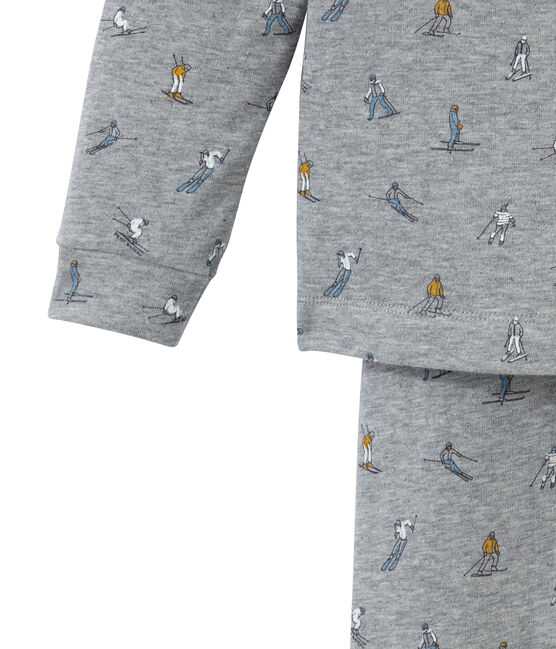 Pyjama petit garçon en côte gris SUBWAY/blanc MULTICO