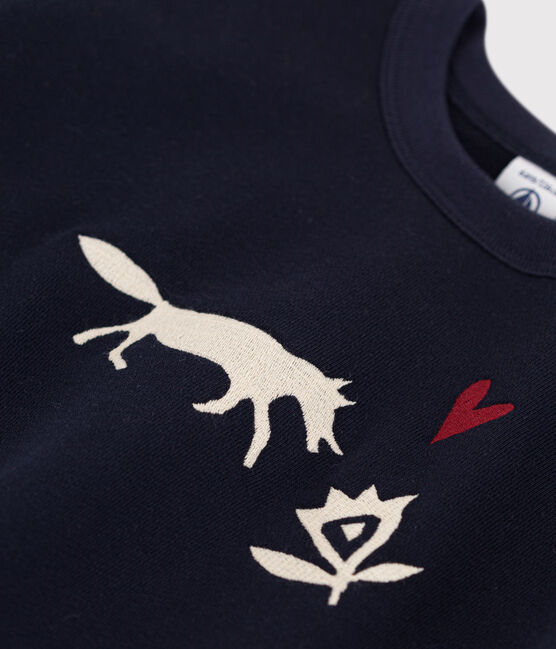 Sweatshirt en molleton enfant fille bleu SMOKING