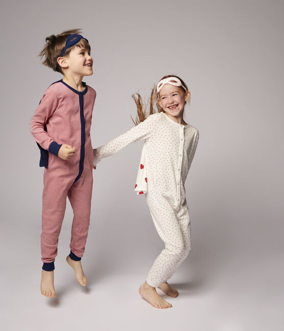 Combinaison déguisement super-héros petit garçon en coton rouge TERKUIT/blanc MARSHMALLOW