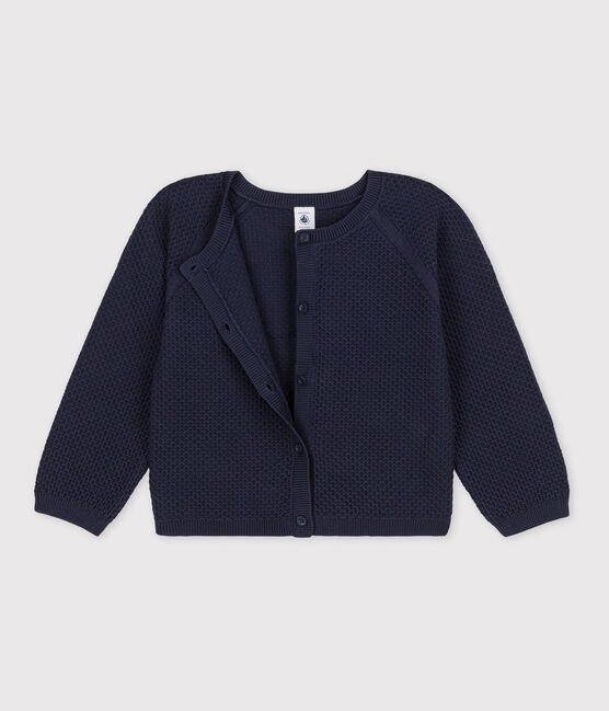 Cardigan en coton enfant fille bleu SMOKING