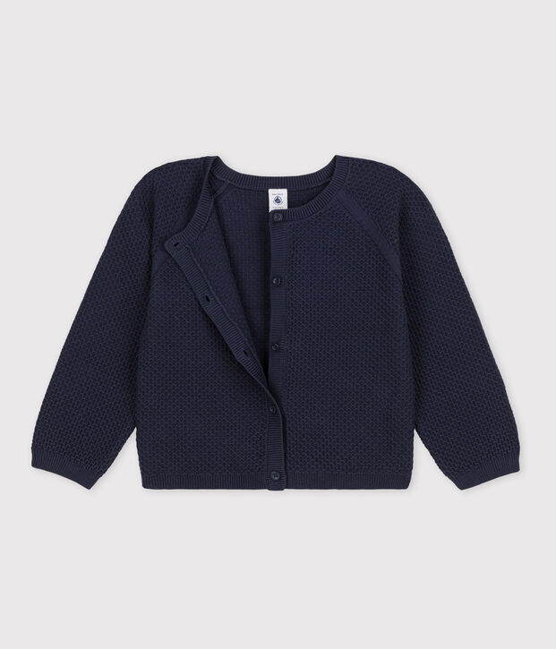 Cardigan en coton enfant fille bleu