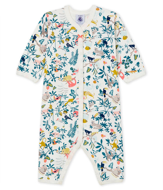 Dors bien bébé fille en côte blanc MARSHMALLOW/blanc MULTICO