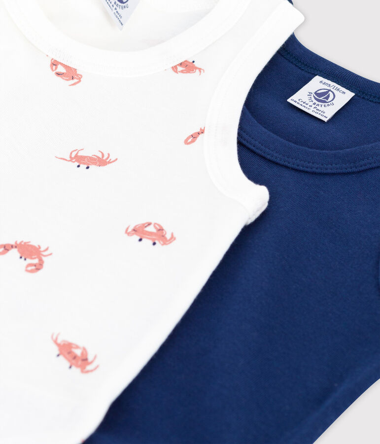 Lot de 2 d&eacute;bardeurs crabes petit gar&ccedil;on en coton multicouleur