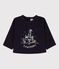 Tee-shirt manches longues bébé en coton bleu SMOKING
