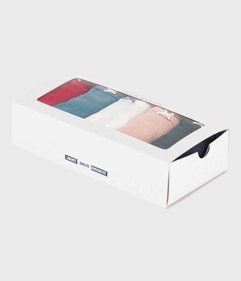 Lot de 5 culottes petite fille en coton multicouleur