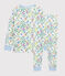 Pyjama imprimé jungle petit garçon en coton blanc MARSHMALLOW/blanc MULTICO