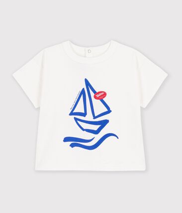 Tee-shirt bébé en coton manches courtes uni à motif