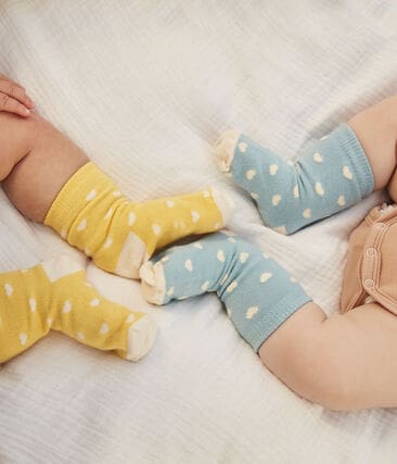 PETIT BATEAU - Lot de 5 paires de chaussettes cœurs en jersey de coton bébé