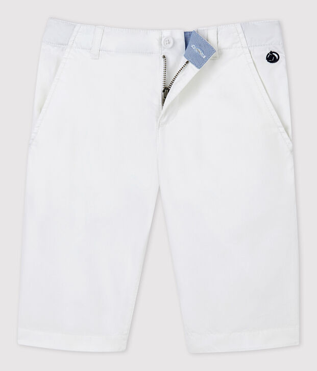 Bermuda en serge enfant gar&ccedil;on blanc