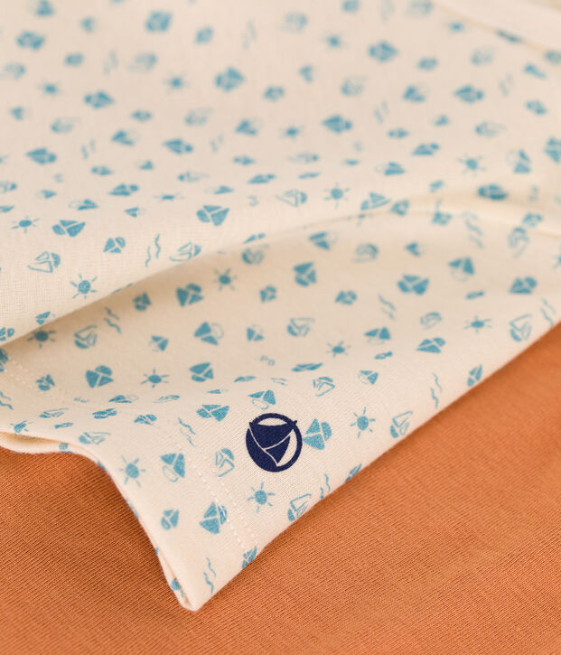 Pyjama short enfant en coton orange/multicouleur