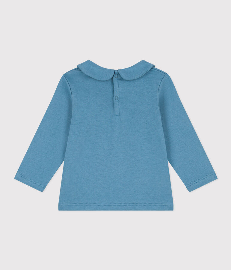 Blouse manches longues en coton b&eacute;b&eacute; bleu POLOCHON