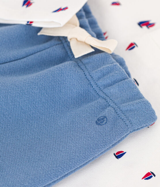 Coffret ensemble pantalon en molleton et tee-shirt en coton bébé variante 1