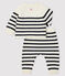 Ensemble 2 pièces à rayures bébé en tricot blanc MARSHMALLOW/bleu SMOKING