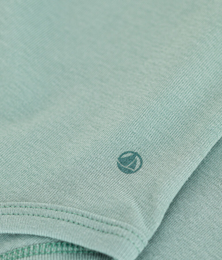 Body manches longues &agrave; col en coton b&eacute;b&eacute; vert PAUL