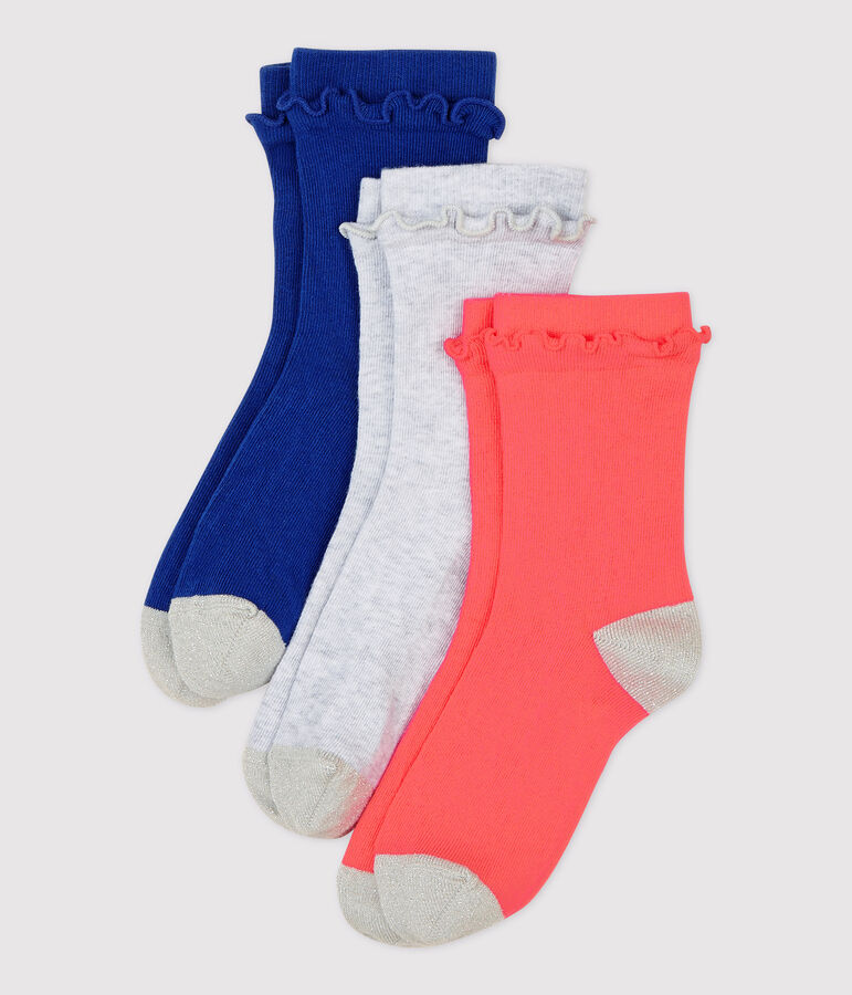 Lot de 3 paires de chaussettes enfant fille multicouleur