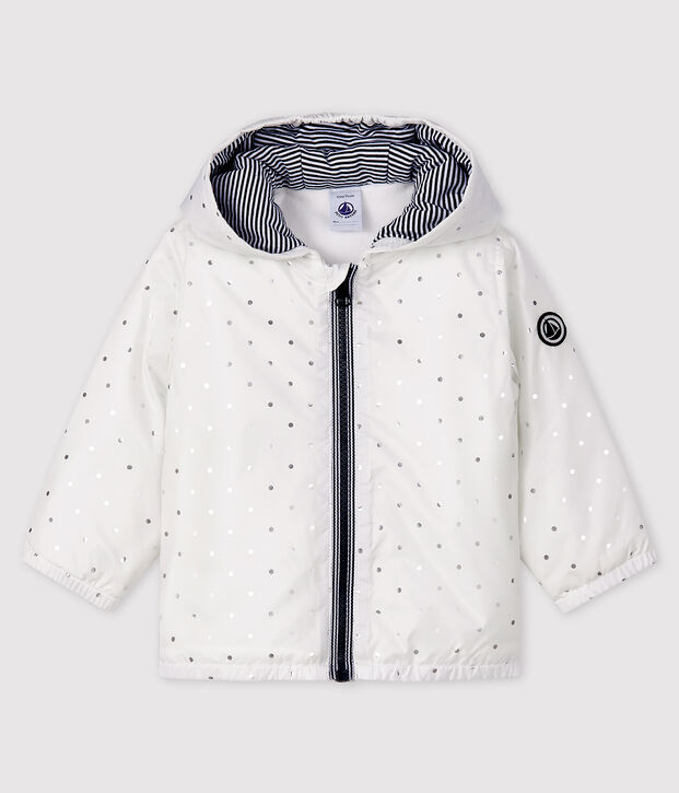 Blouson b&eacute;b&eacute; fille/gar&ccedil;on imprim&eacute; blanc/gris