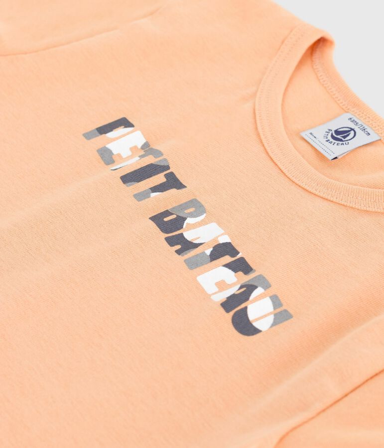 Tee-shirt manches courtes en coton enfant beige